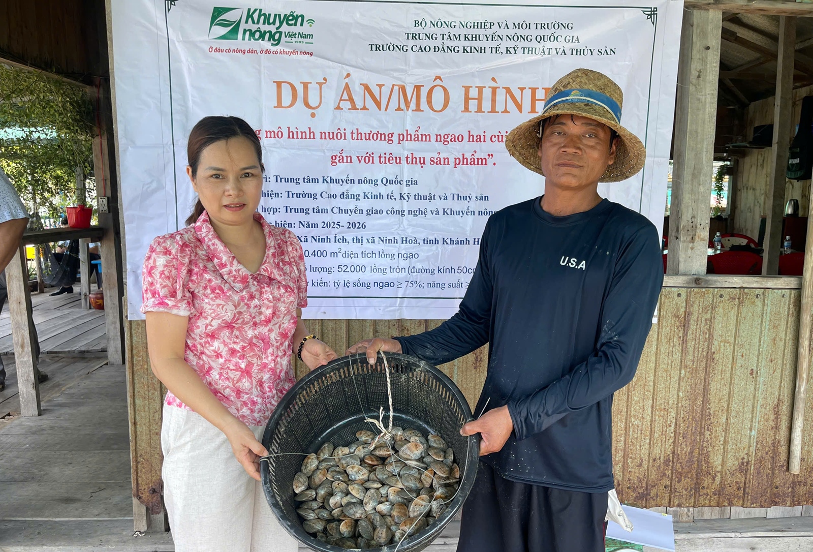 Phát triển mô hình nuôi thương phẩm ngao hai cùi thích ứng với biến đổi khí hậu