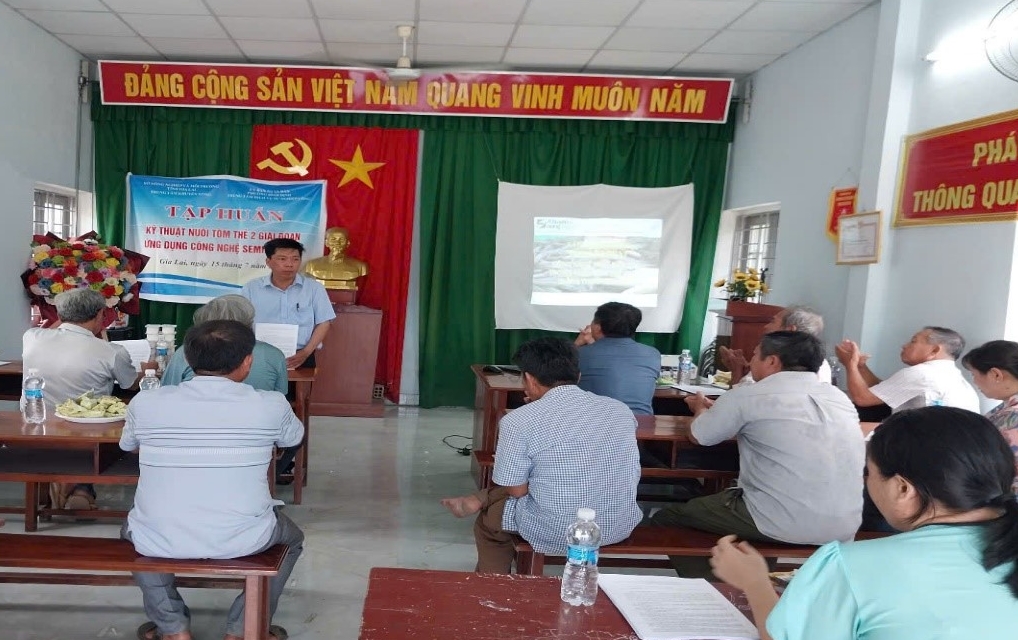 Khuyến nông Gia Lai thúc đẩy ứng dụng công nghệ semi-biofloc trong nuôi tôm thẻ chân trắng