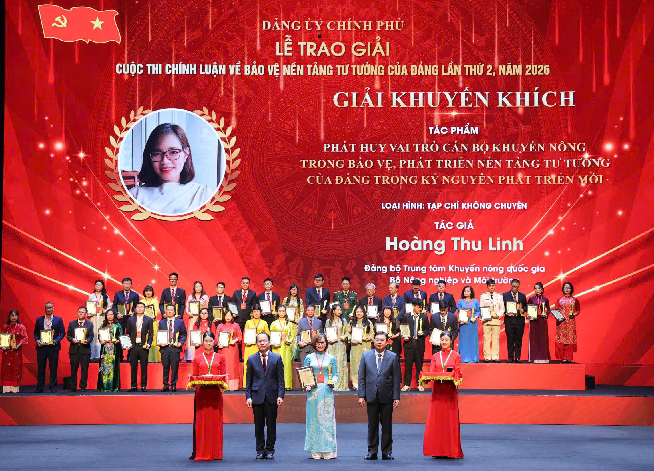 Đảng bộ Trung tâm Khuyến nông Quốc gia vinh dự có tác phẩm đạt giải trong Cuộc thi chính luận về bảo vệ nền tảng tư tưởng của Đảng trong đảng bộ chính phủ năm 2026