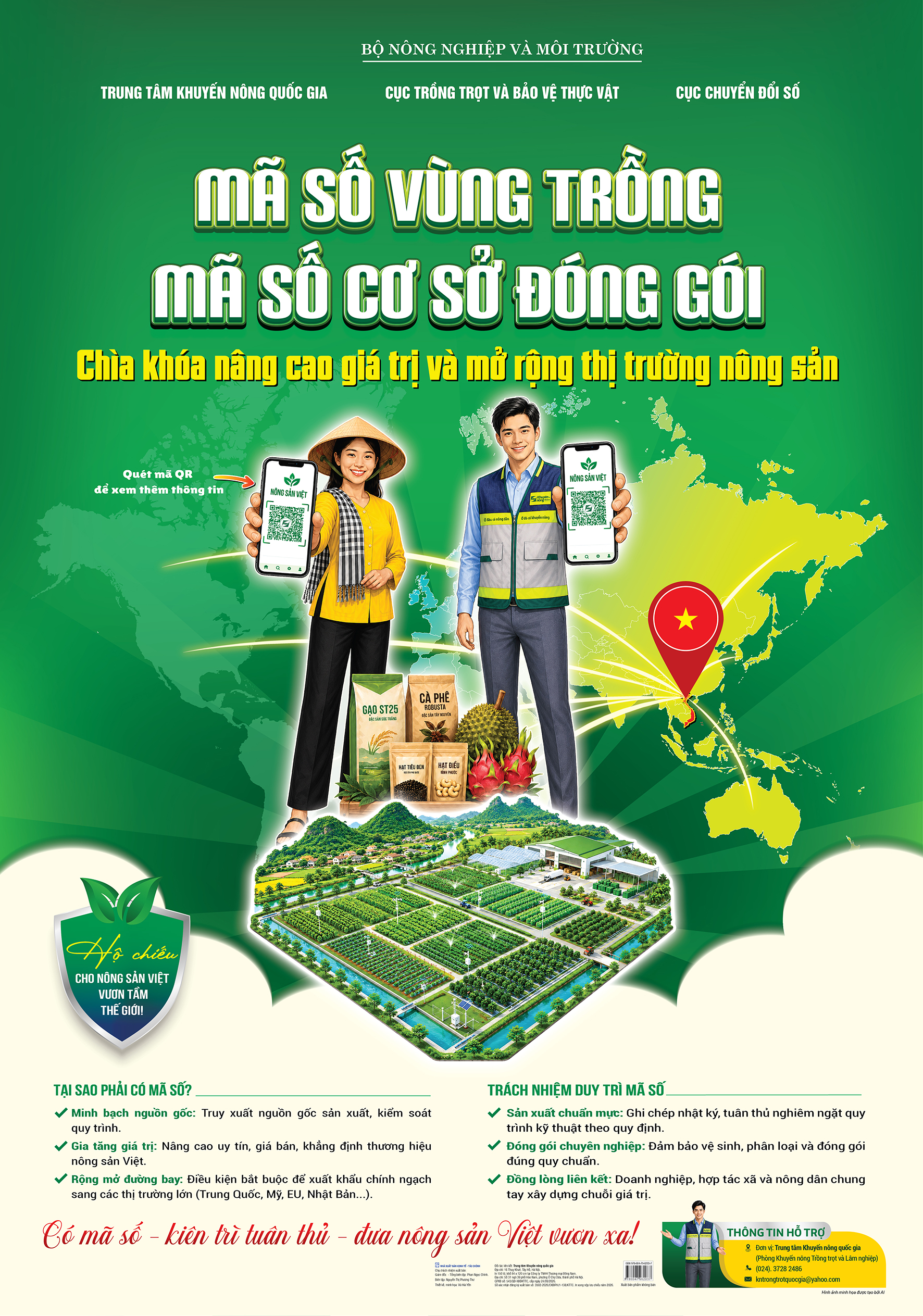 Mã số vùng trồng, Mã số cơ sở đóng gói Chìa khóa nâng cao giá trị và mở rộng thị trường nông sản